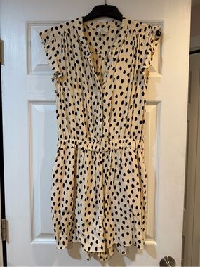 kate spade Cream and Black Polka Dot One-Piece Romper